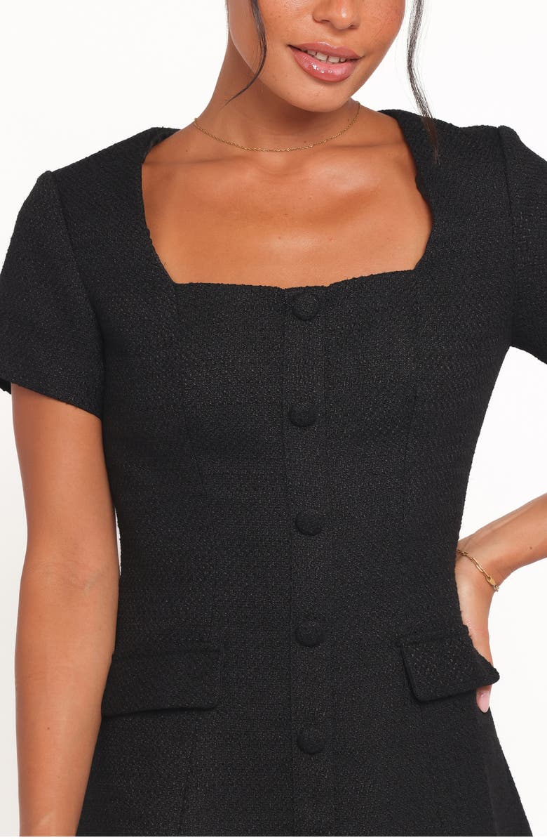 Petal & Pup Sutton Tweed Minidress, Alternate, color, Black