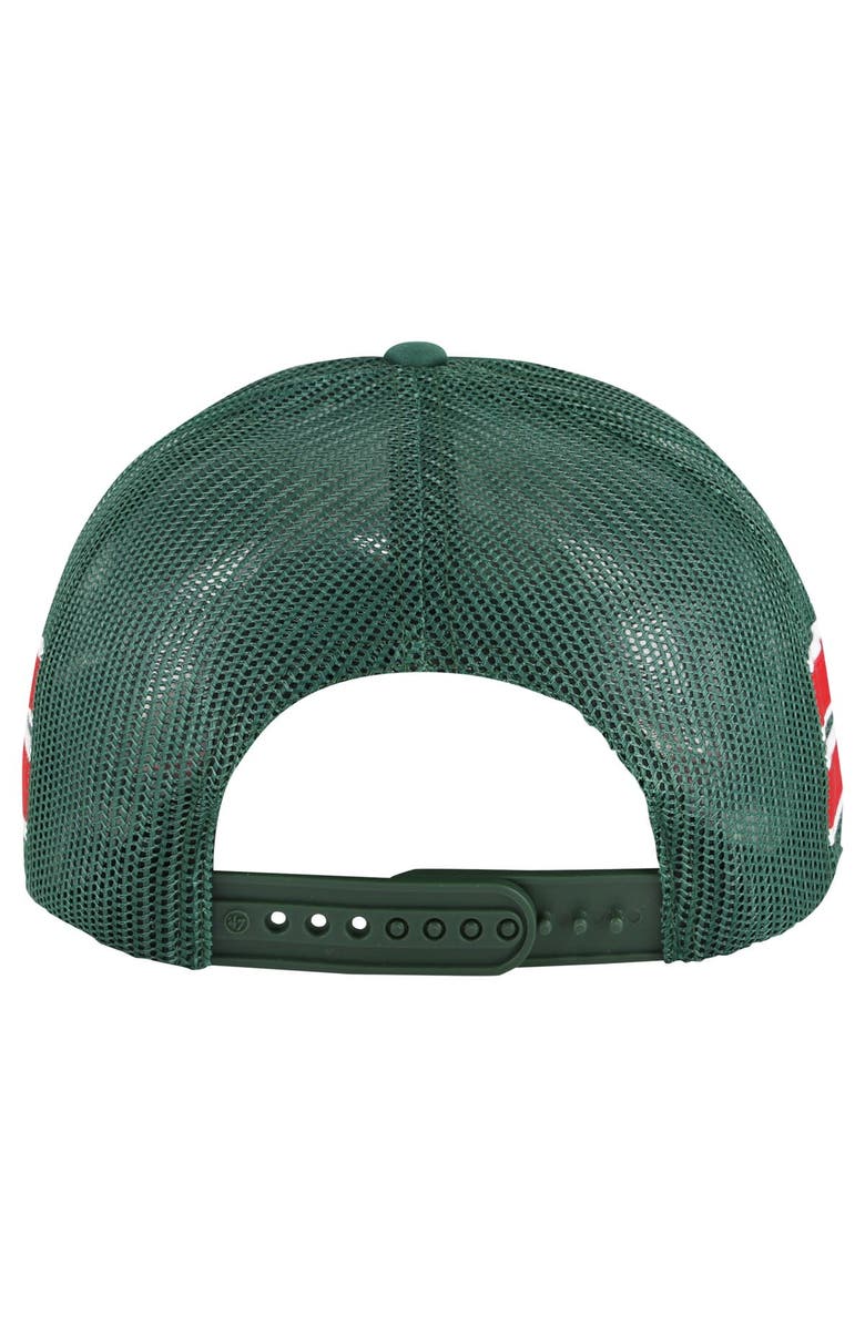 '47 Men's '47 Green Minnesota Wild Sideband Stripes Trucker Snapback Hat, Alternate, color, Green