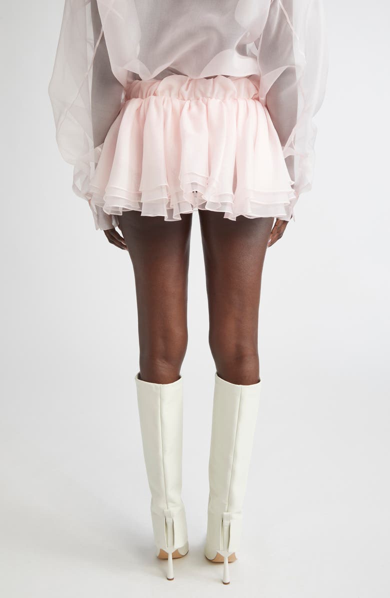 LaQuan Smith Tiered Ruffle Silk Organza Miniskirt, Alternate, color, Blush