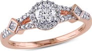 Julianna B. Diamond Halo Station Engagement Ring 10k