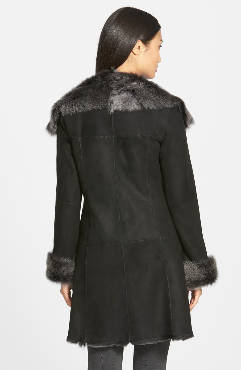 HiSO Raw Edge Genuine Toscana Shearling Coat, Alternate, color, 