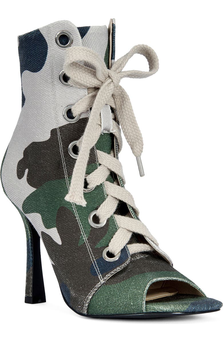 AZALEA WANG Rooftop Peep Toe Bootie, Main, color, Camo