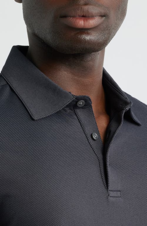 Robert Barakett Luciano Long Sleeve Twill Polo In Black