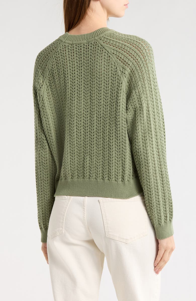 Marine Layer Mina Cotton Pointelle Sweater, Alternate, color, Shadow