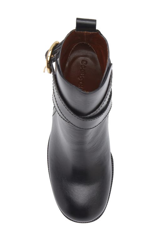 See By Chloé New Gaucho Block Heel Bootie In Black