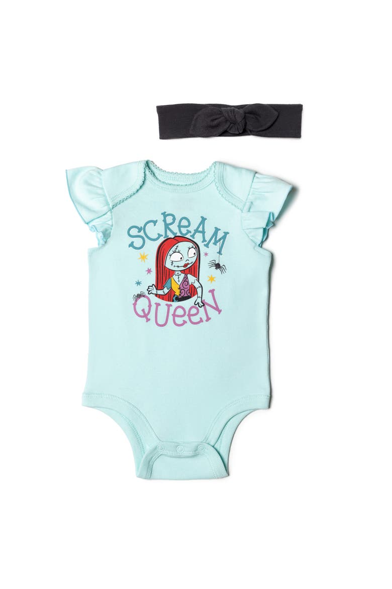 Nightmare Before Christmas 3-Piece Bodysuit and Pants Set, Alternate, color, Sally Blue