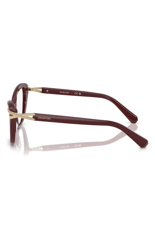 Swarovski 55mm Cat Eye Optical Glasses In Burgundy