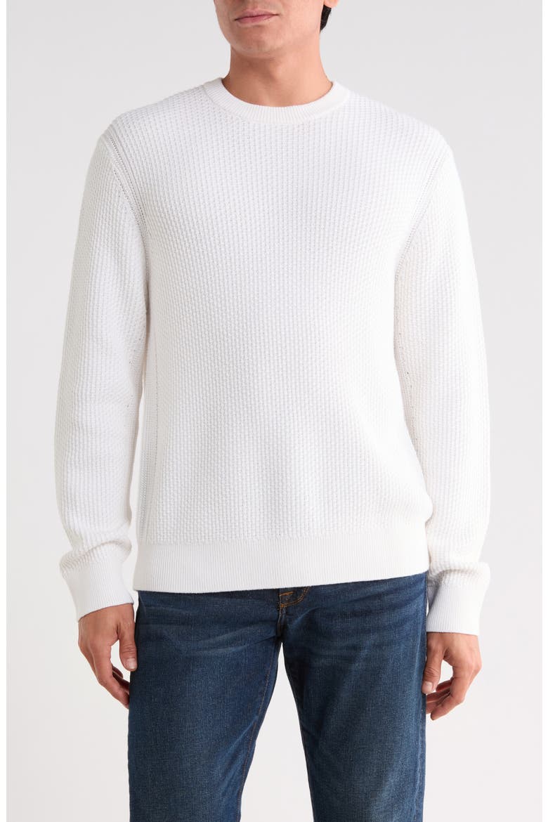 Arrowhead Stitch Crewneck Sweater, Main, color, OPTIC WHITE