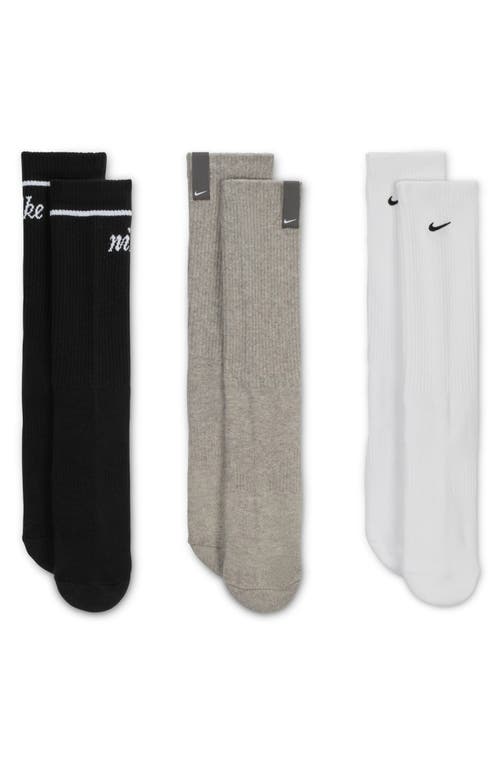 Nike Assorted 3-pack Dri-fit Everyday Plus Cushioned Crew Socks In Multi