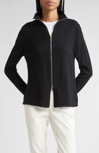 Lafayette 148 New York Stand Collar Zip Front Cardigan