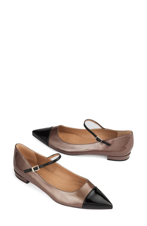 Lk Bennett Monty Pointed Cap Toe Mary Jane Flat In Animal Print
