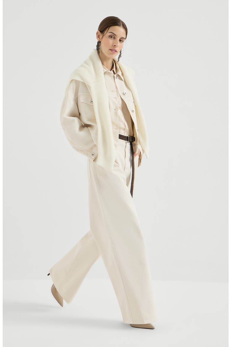 Relaxed trousers, Alternate, color, Chalk