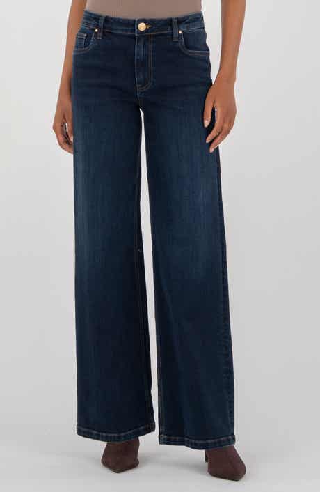 KUT from the Kloth Jean Mid Rise Wide Leg Jeans