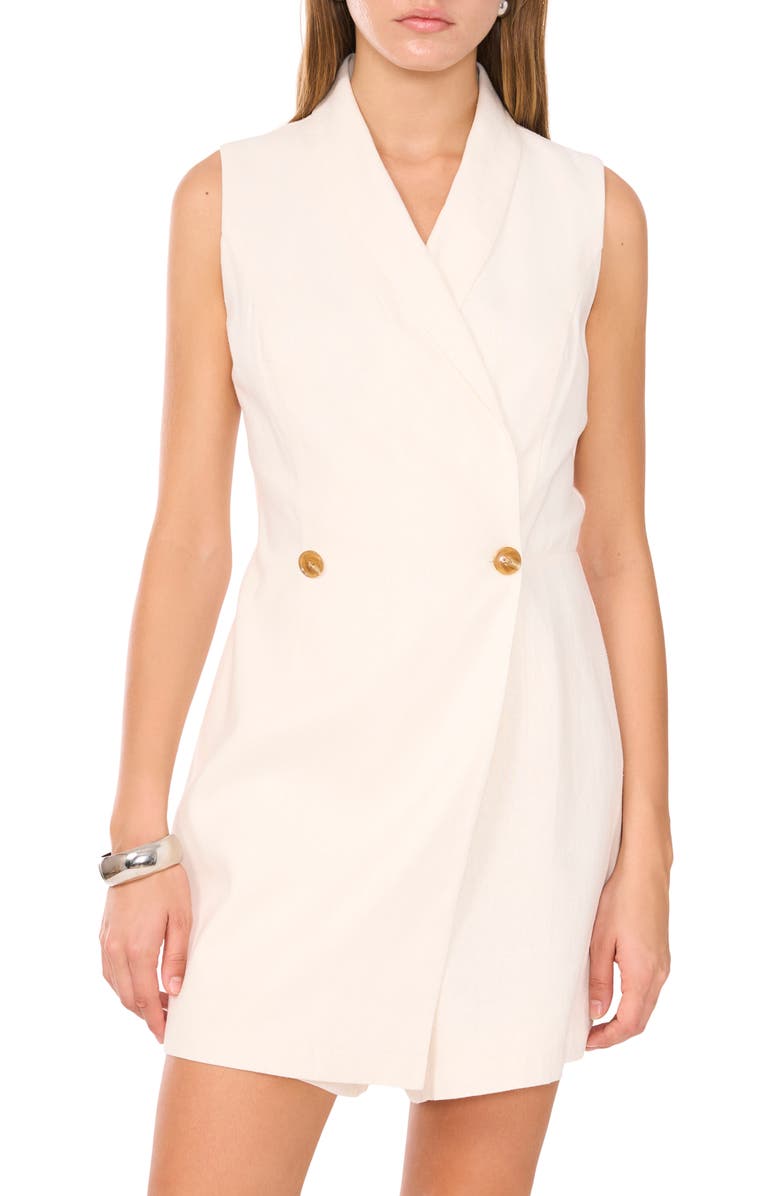 1.STATE Double Breasted Sleeveless Romper, Alternate, color,