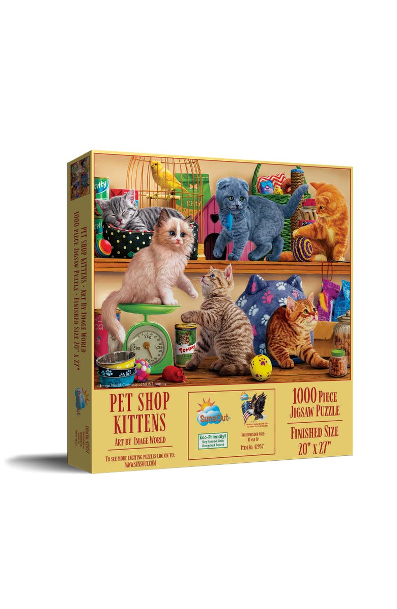 Sunsout Pet Shop Kittens 1000 piece Jigsaw Puzzle for Adults, Main, color, Multicolor