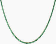 Aurate New York Lab Grown Green Emerald Baguette Tennis Necklace