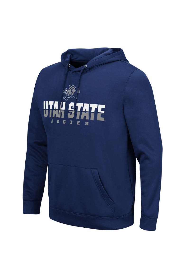 Men's Colosseum Navy Utah State Aggies Lantern Pullover Hoodie, Alternate, color, Navy
