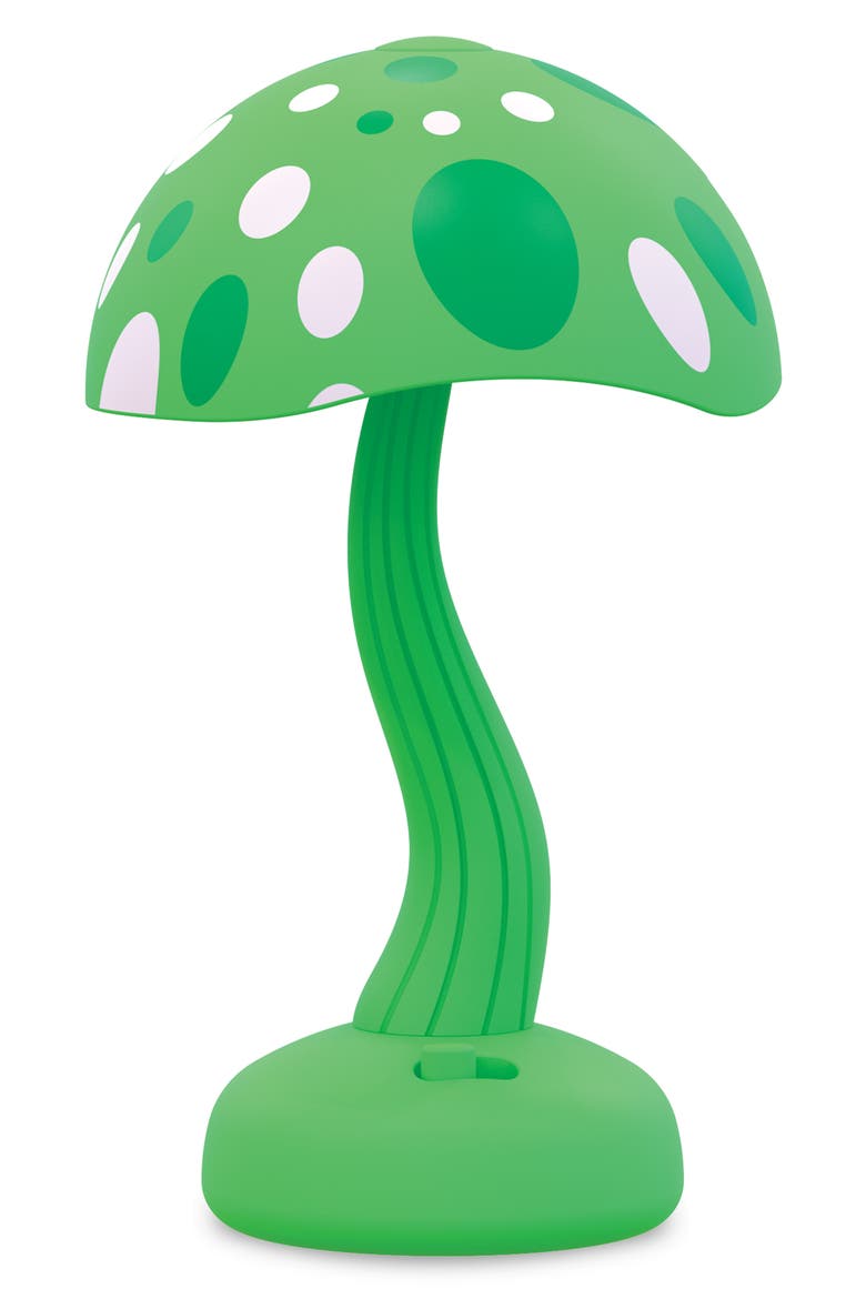 Retro Wavy Mushroom Table Lamp, Main, color, GREEN