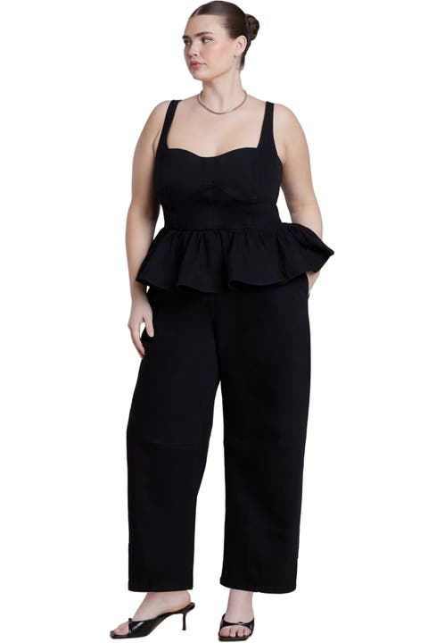 Peplum Barrel Leg Jumpsuit (Plus)