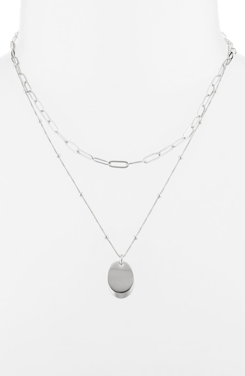 Nordstrom Demi Fine Layered Pendant Necklace, Alternate, color, Sterling Silver Plated