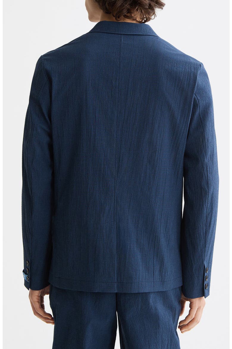 Regular Fit Unconstructed Cotton Stretch Seersucker Suit Jacket, Alternate, color, SKY CAPTAIN MINI CHECK