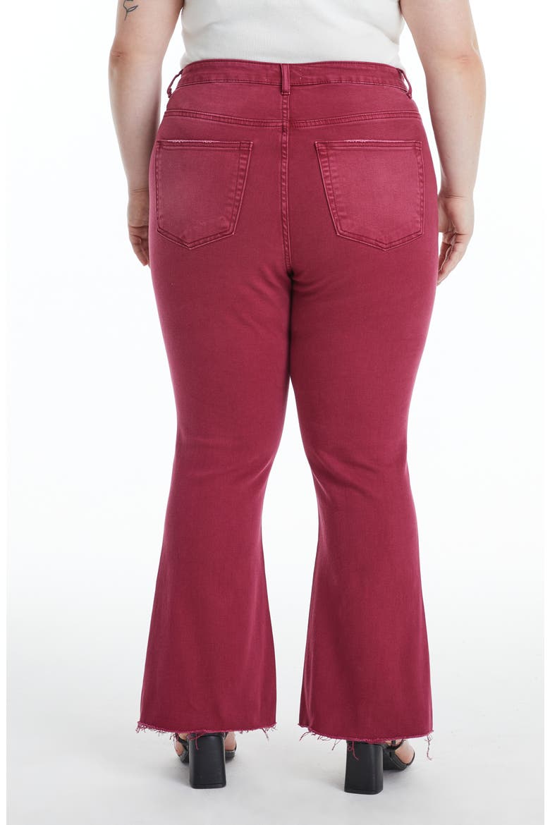 Emily High Waist Distressed Straight Leg Jeans, Alternate, color, WINE