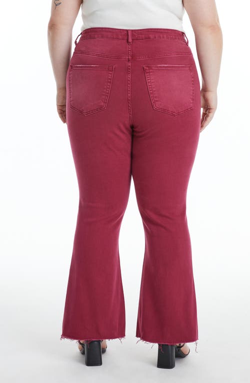 Bayeas Emily High Waist Distressed Straight Leg Jeans In Wine