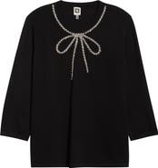Anne Klein Embellished Crewneck Sweater