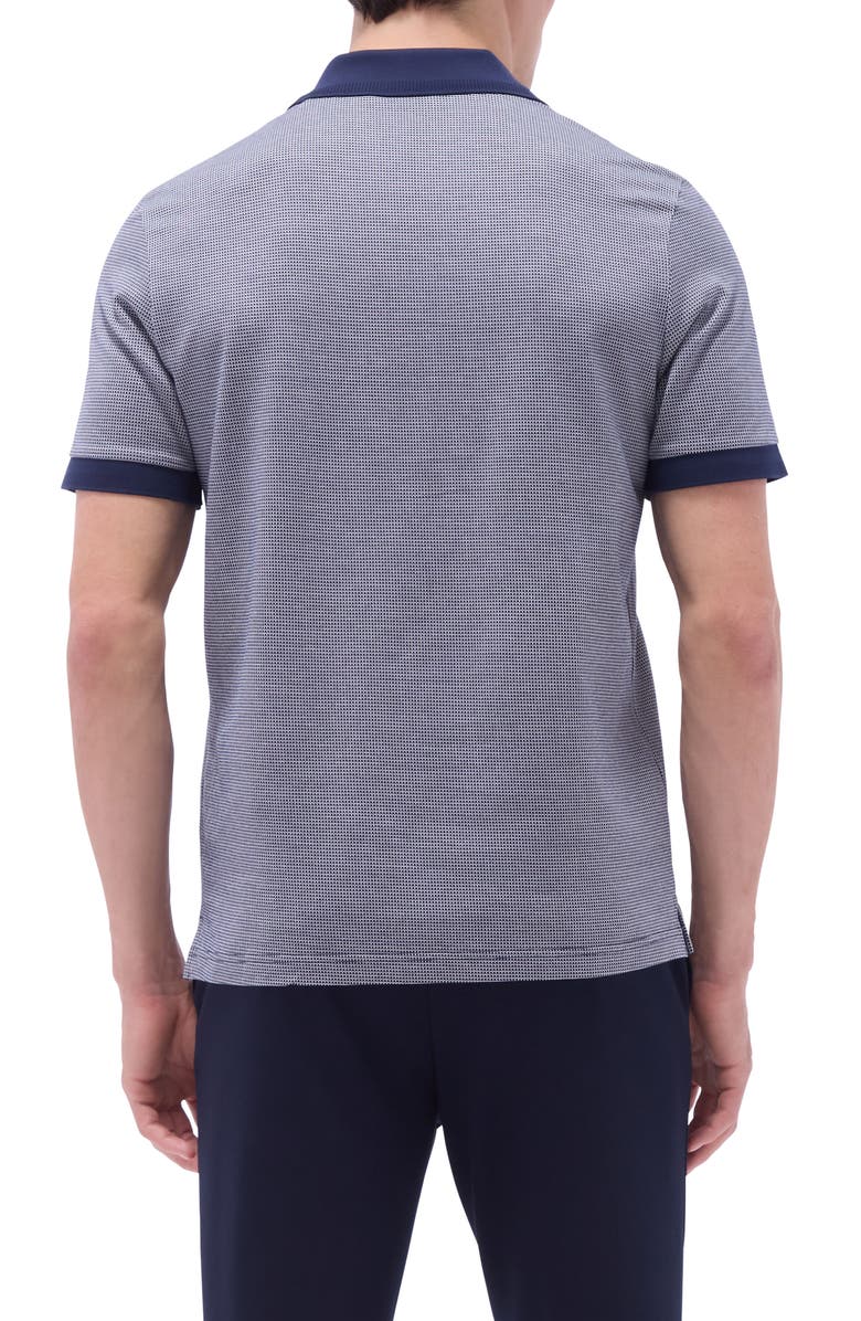 Bugatchi Contrast Trim Zip Polo, Alternate, color, Navy