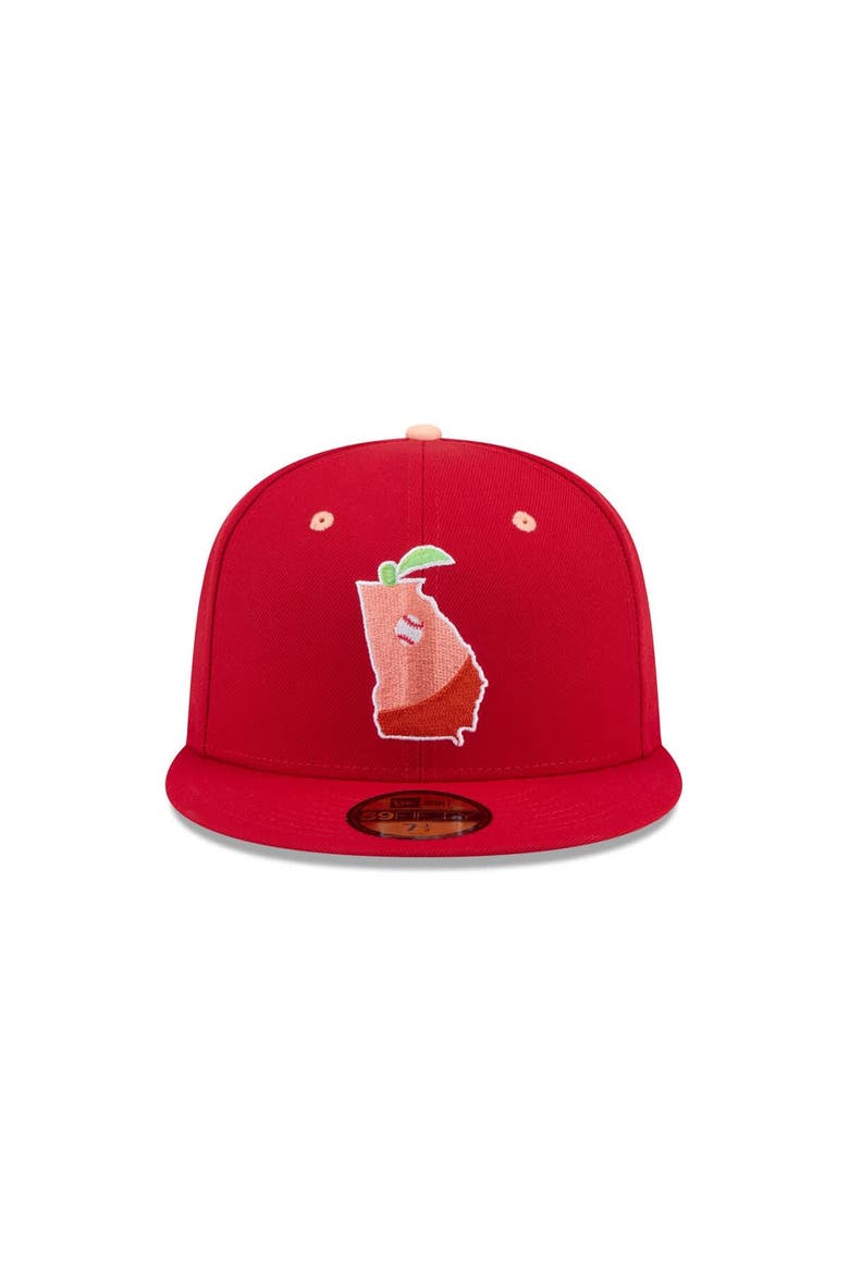 Men's New Era  Red Gwinnett Stripers Theme Nights 59FIFTY Fitted Hat, Alternate, color, Red