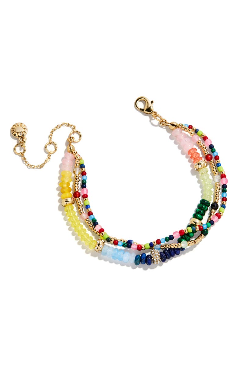 BaubleBar Rowan Semiprecious Layered Bracelet, Main, color, Gold Multi