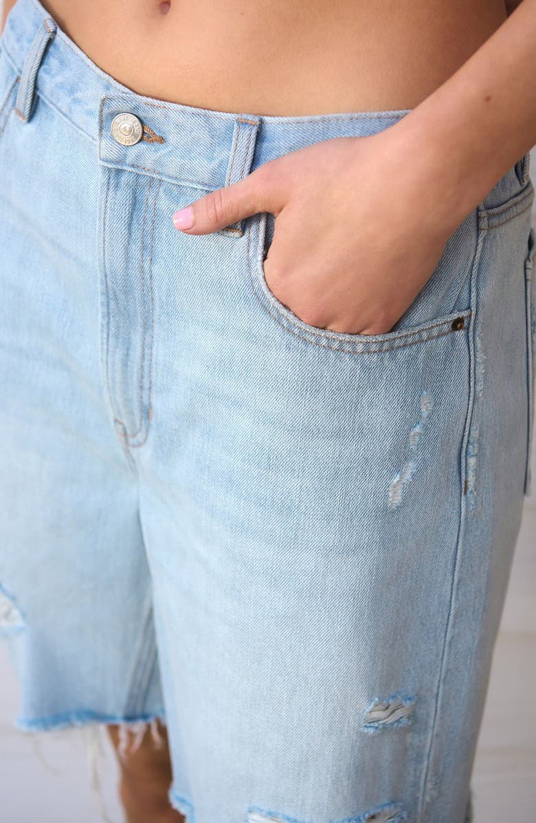 NEXT Slouchy Cutoff Denim Shorts, Alternate, color, Blue