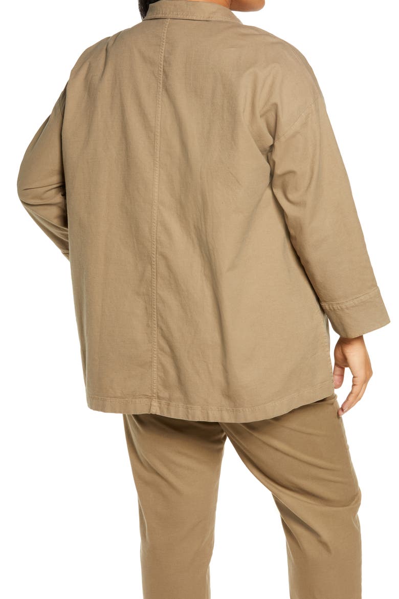 Stand Collar Organic Cotton & Hemp Jacket, Alternate, color, TARGN