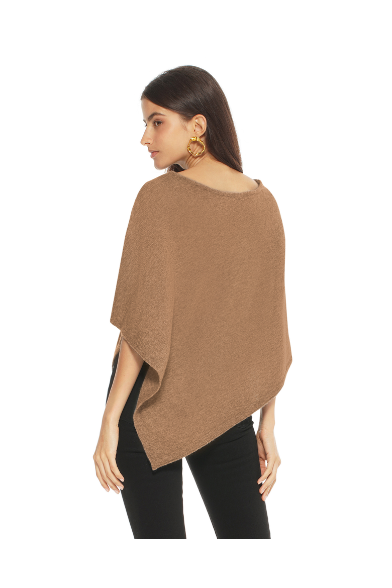 Pure Cashmere Capelet Poncho, Alternate, color, Camel