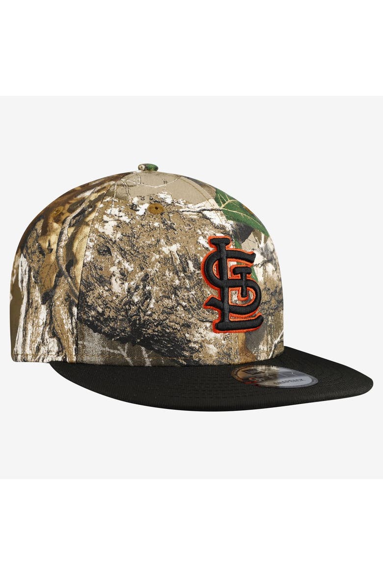 Men's New Era Camo St. Louis Cardinals Realtree Orange Pop 9FIFTY Snapback Hat, Alternate, color, Camo