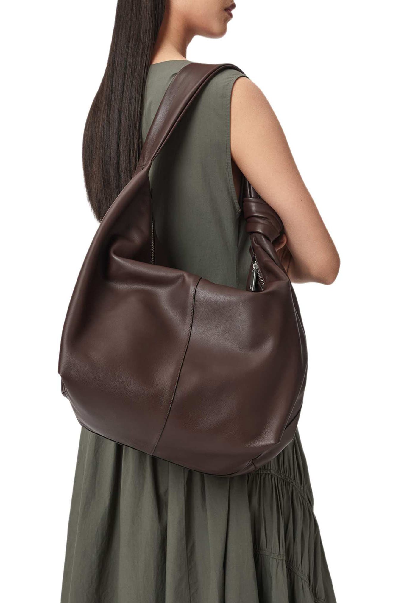Effie Large Leather Shoulder Bag, Alternate, color, BURGUNDY RED