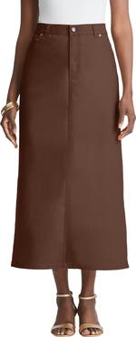 Jessica London True Fit Stretch Denim Midi Skirt