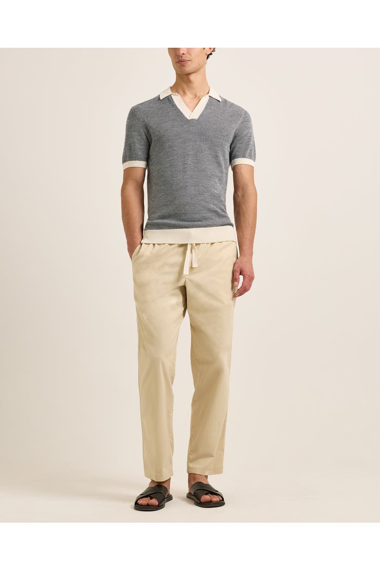Horton Merino Tailored-Fit Polo Shirt, Main, color, Charcoal/White Sand