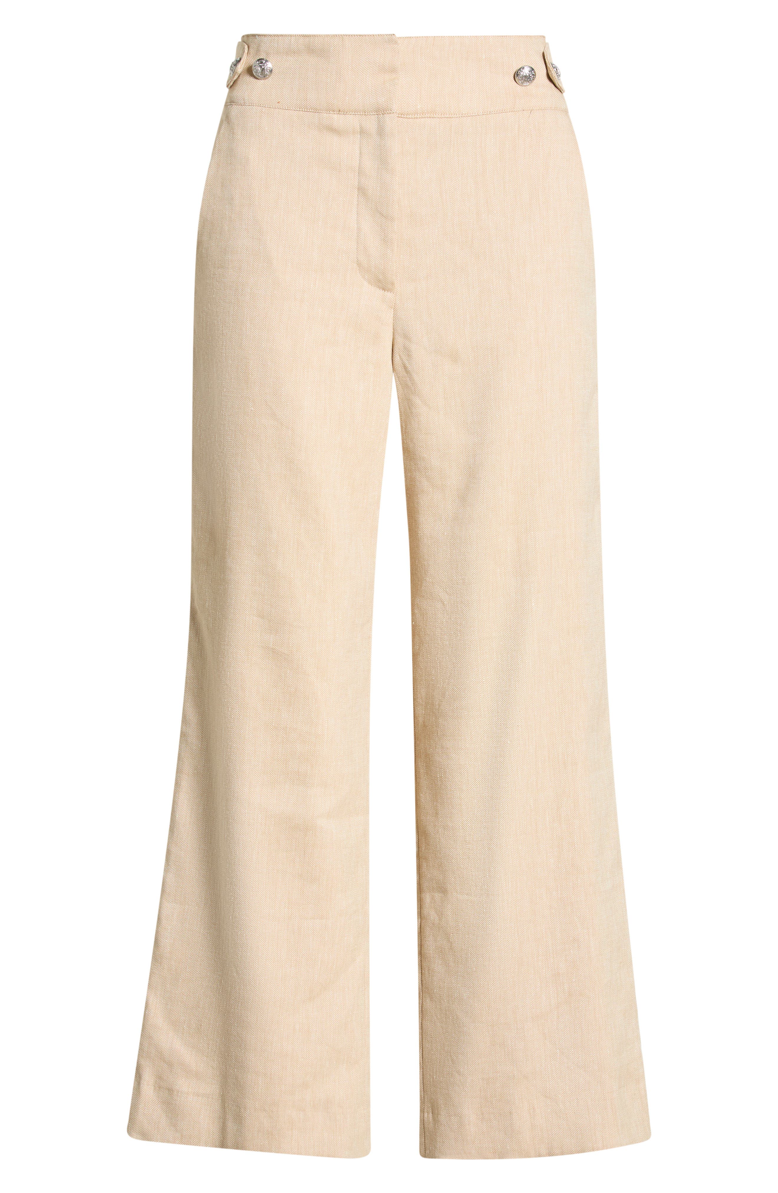 Aubrie Flare Crop Linen Blend Pants