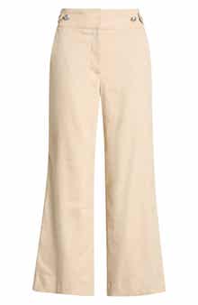 Aubrie Flare Crop Linen Blend Pants