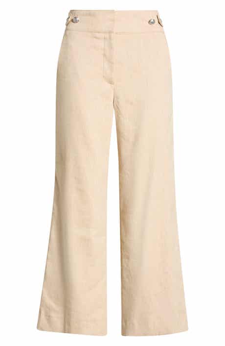 Aubrie Flare Crop Linen Blend Pants