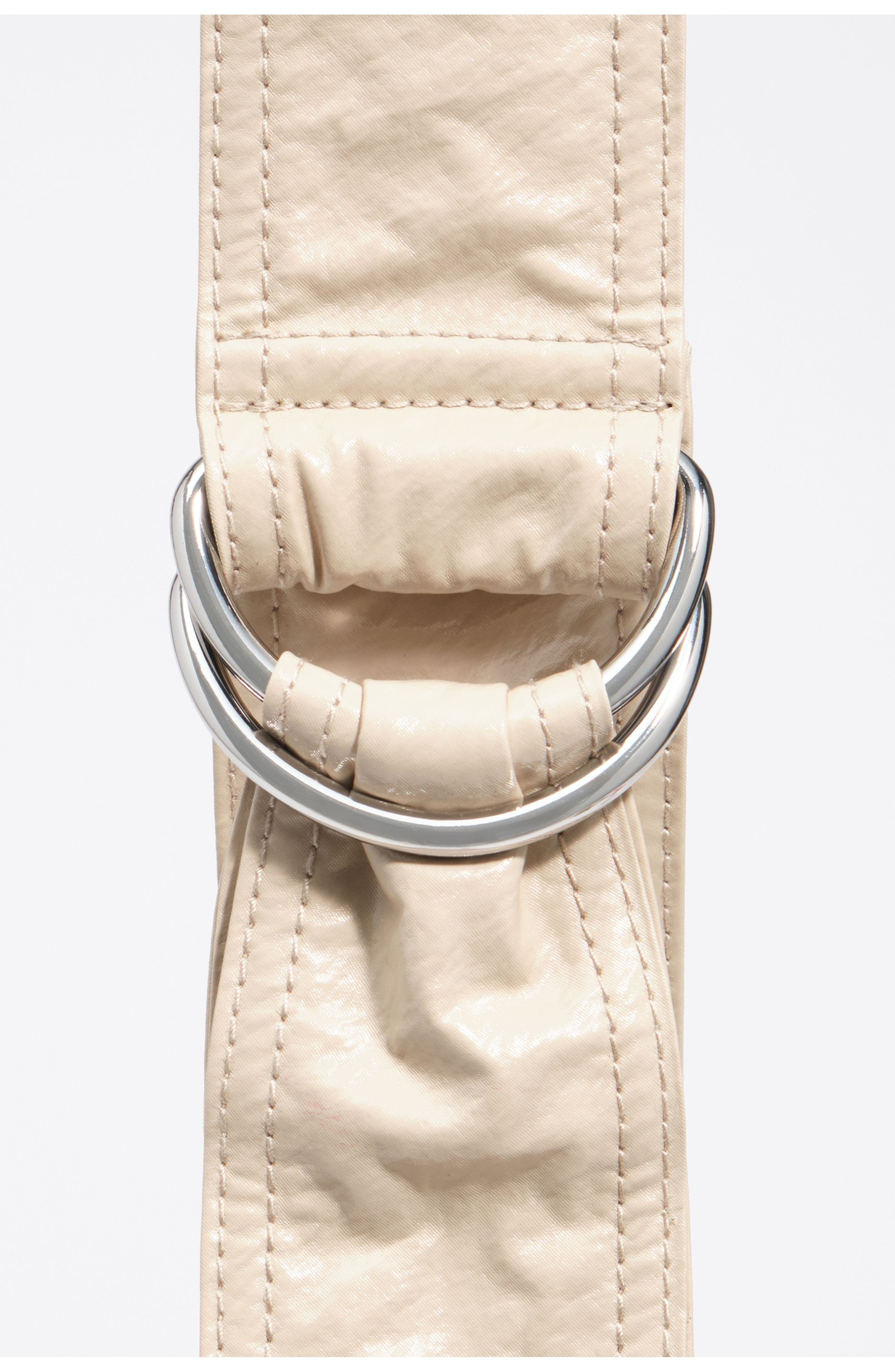 Medium Shiny Moon Bag, Alternate, color, GREIGE