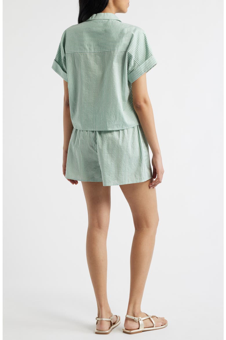 Stripe Popover Top, Alternate, color, GREEN STRIPE