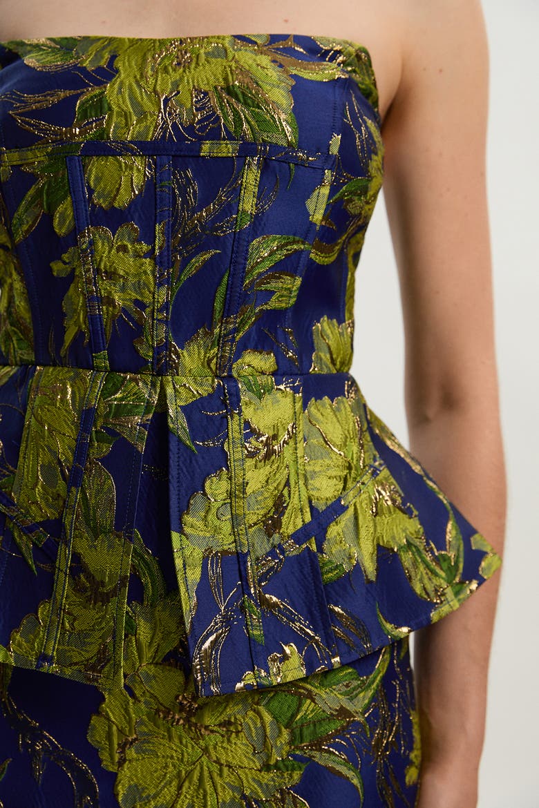 Petite Floral Jacquard Midi Pencil Dress, Alternate, color, Multi