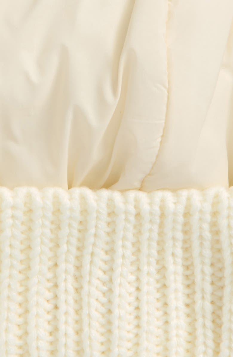 Zella Mixed Media Beanie, Alternate, color, Ivory Egret