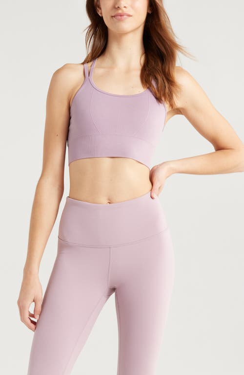 Zella Seamless Strappy Sports Bra in Purple Morn at Nordstrom, Size X-Small