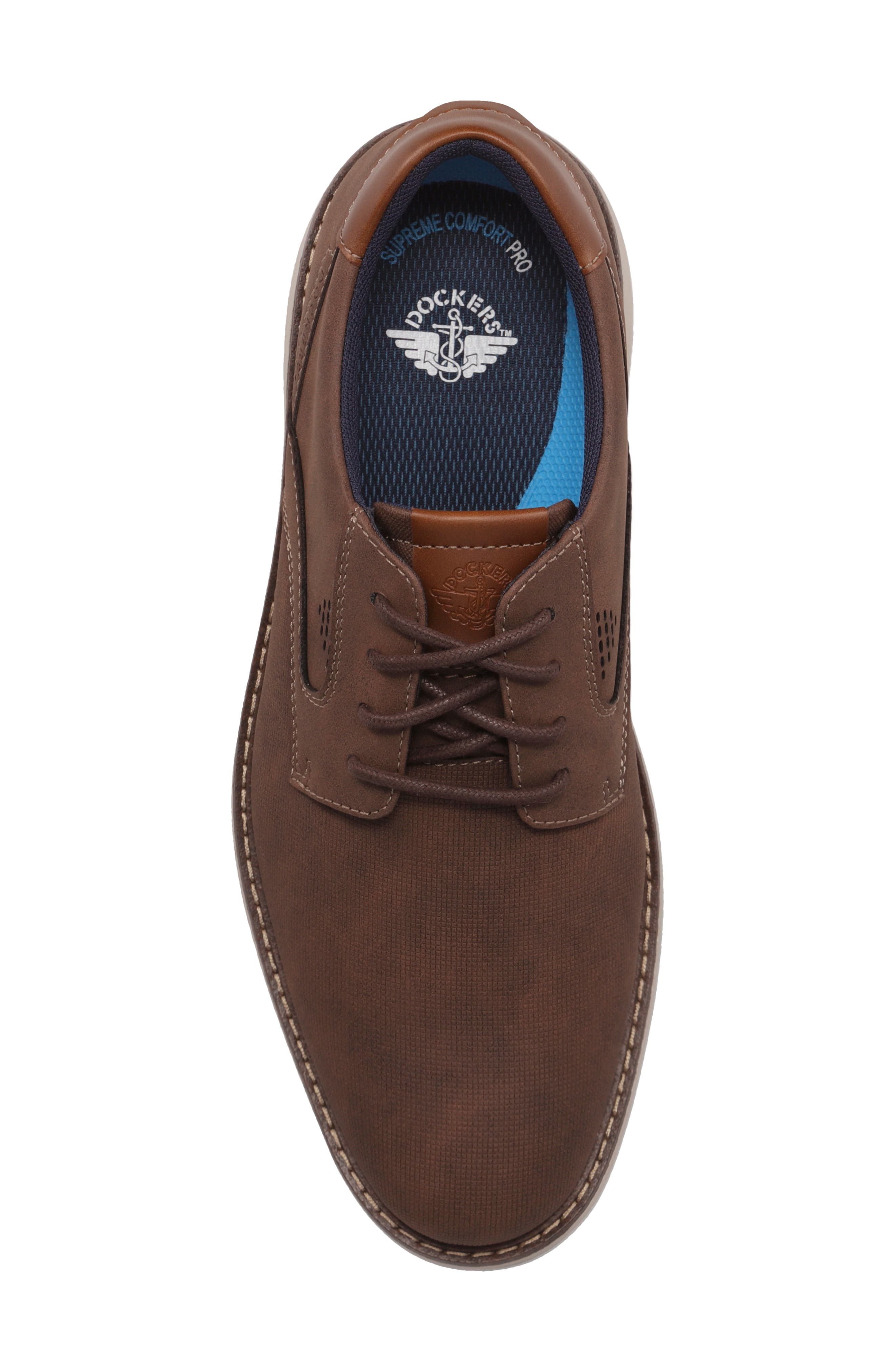Murdoch Faux Leather Oxford, Alternate, color, DARK BROWN