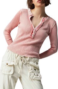 Free People Colt Long Sleeve Waffle Knit Henley