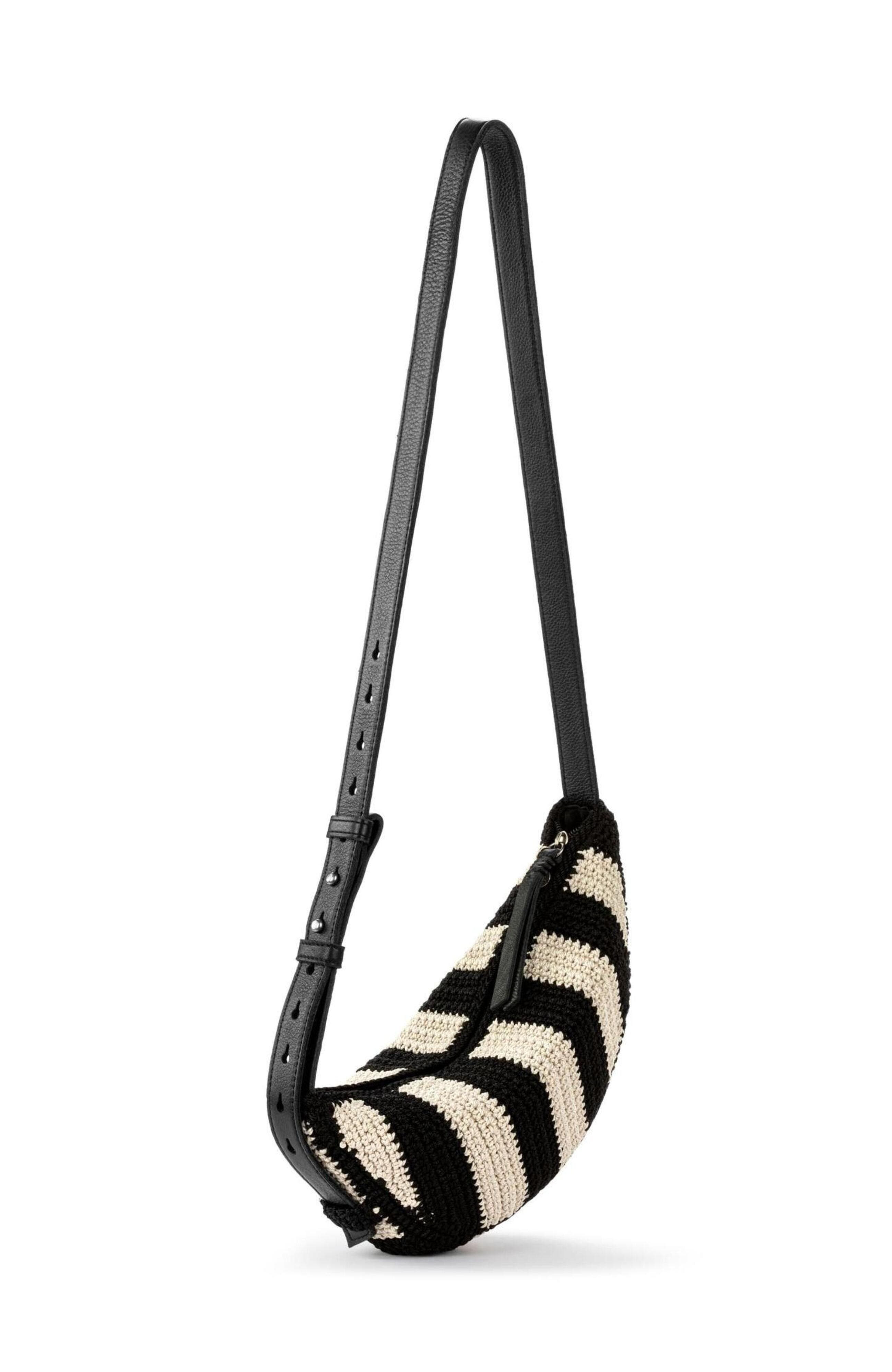 The Sak Tess Sling Crochet Bag, Alternate, color, Black Stripe