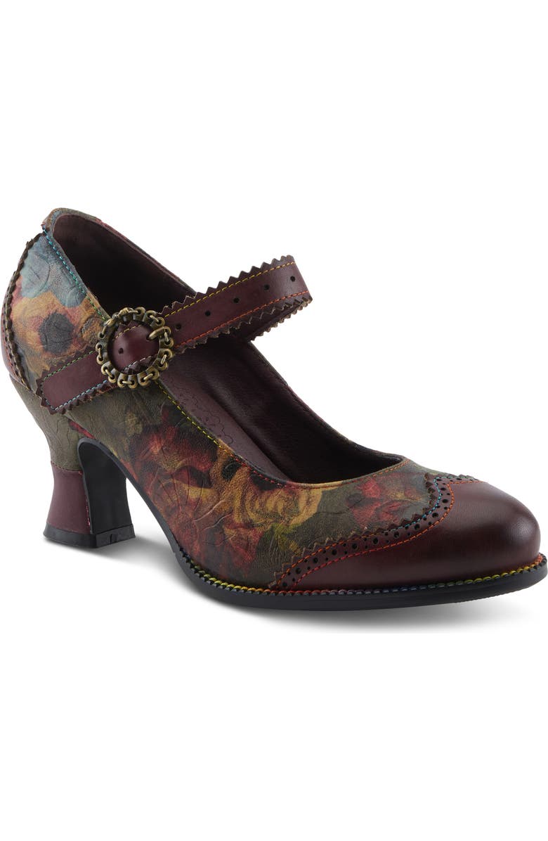 L'Artiste by Spring Step Macias Mary Jane Pump, Main, color, Bordeaux Multi